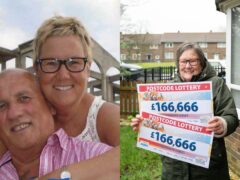 Tony and Christine Hedley won £166,666 each on the Postcode Lottery (People’s Postcode Lottery/PA)