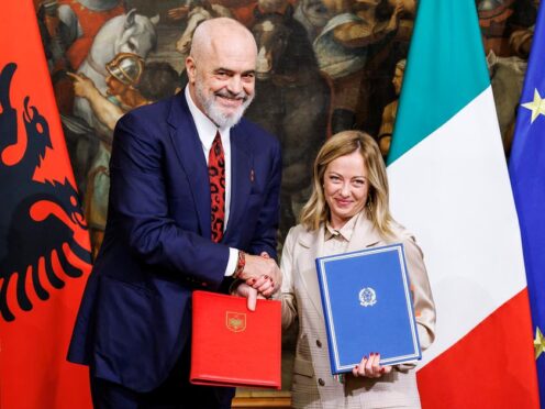 Italian Prime Minister Giorgia Meloni (right) and her Albanian counterpart Edi Rama hope lawmakers back the deal (Roberto Monaldo/LaPresse via AP/PA)