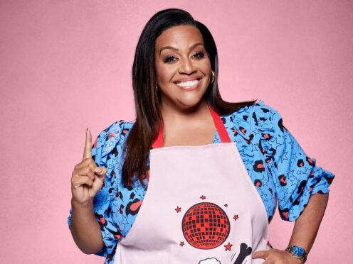 Alison Hammond wears apron for Red Nose Day (Dan Kennedy/TK Maxx/Comic Relief)