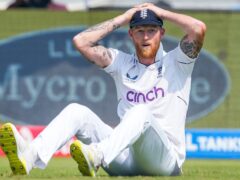 England captain Ben Stokes reacts while fielding on the second day of the third Test (AP Photo/Ajit Solanki)