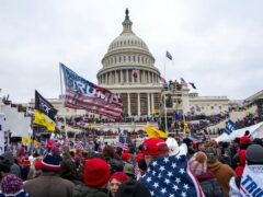 Insurrectionists loyal to Donald Trump at the US Capitol in Washington on January 6, 2021 (Jose Luis Magana/AP)