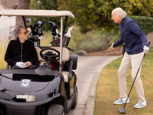 Richard Lewis, left, and Larry David in a scene from Season 12 of Curb Your Enthusiasm (John P Johnson/HBO/PA)