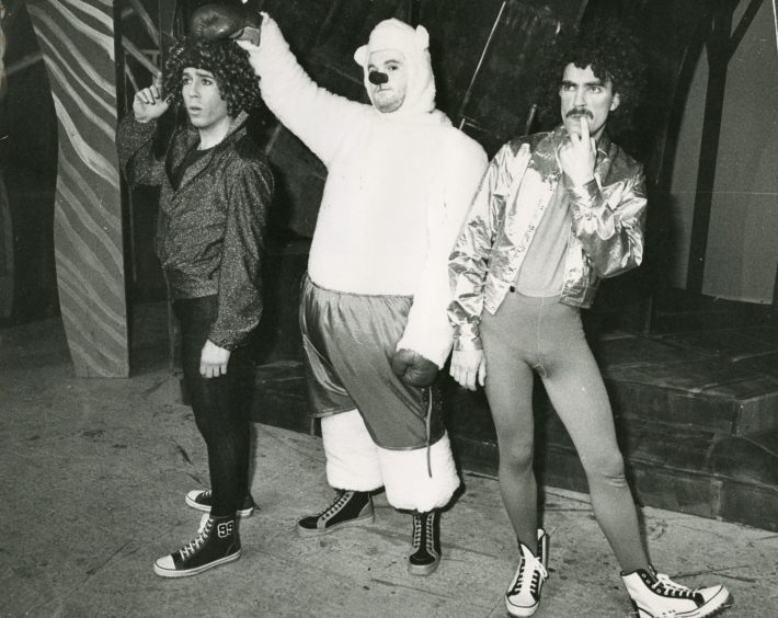 Three cast members in costume for the production of The Princess and the Dragon, which opened in December 1978.