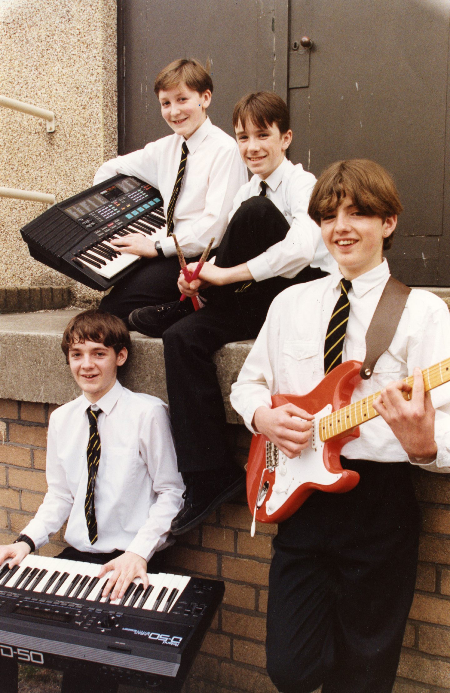 Arbroath Academy Pop Quartet" with their instruments