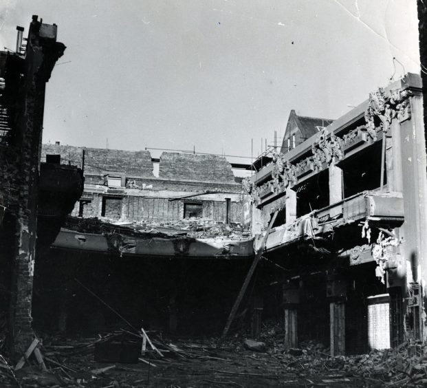 The remains of the La Scala Cinema on Murraygate in 1968. 