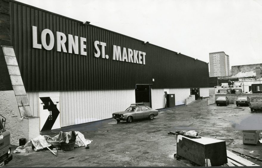 The outside of Lorne Street Market in 1983.
