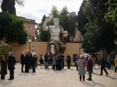 The replica statue of Emperor Constantine has been unveiled in Rome (Andrew Medichini/AP)