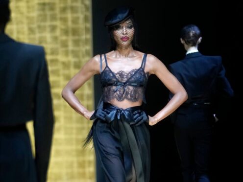 Naomi Campbell wears a creation as part of the Dolce & Gabbana women’s Fall-Winter collection presented in Milan (AP/Luca Bruno)