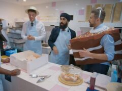 The Apprentice contestants while making cheesecakes in the latest task (Freemantle Media/BBC/PA)