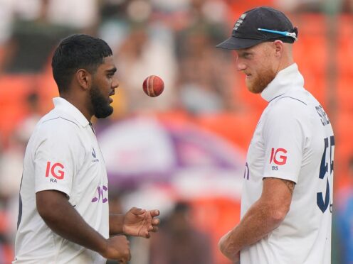 Rehan Ahmed, left, is loving his role as England’s leg-spin option under Ben Stokes (Mahesh Kumar A./AP)