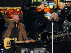 Bruce Springsteen and Jon Bon Jovi perform during MusiCares Person of the Year honoring Jon Bon Jovi (AP Photo/Chris Pizzello)
