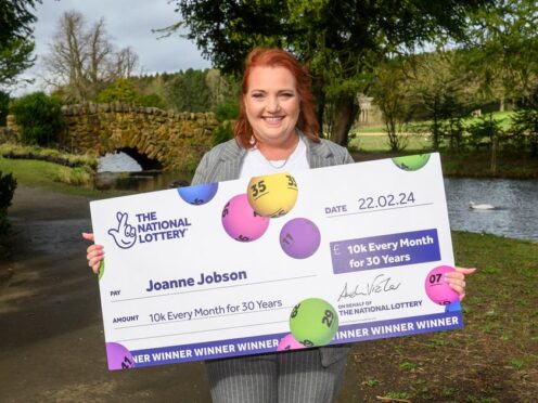 Joanne Jobson, from Hartlepool, won the National Lottery’s Set For Life jackpot (Anthony Devlin/PA)