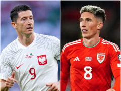 Harry Wilson (right) is wary of the threat posed by Robert Lewandowski (left) (PA Images)