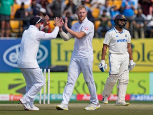 Ben Stokes’ first-ball wicket was “written in the stars”, according to Jeetan Patel (Ashwini Bhatia/AP)