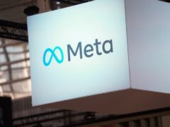The Meta logo is seen at the Vivatech show in Paris in 2023 (Thibault Camus, File/AP)
