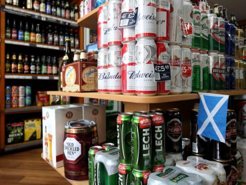 Alcohol for sale in an Edinburgh off-licence (Jane Barlow/PA)