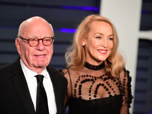 Rupert Murdoch and his former wife Jerry Hall (Ian West/PA)