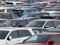 Thousands of cars parked at a car storage facility in Corby, Northamptonshire. Picture date: Wednesday February 17, 2021.