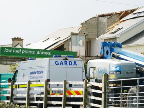 Garda at the scene of the Creeslough explosion in 2022 (Brian Lawless/PA)