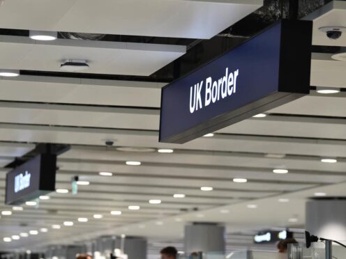Passport control signs at Manchester Airport (PA)