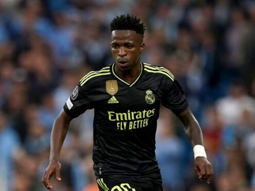 Real Madrid have filed a legal complaint after alleged racist taunts by Atletico Madrid and Barcelona fans towards their striker Vinicius Junior (Martin Rickett/PA)
