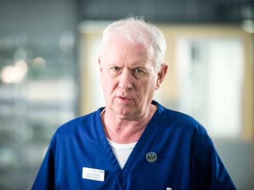 Derek Thompson as Charlie Fairhead in the BBC medical drama, Casualty (Warren Orchard/BBC/PA)