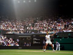 Carlos Alcaraz in action against Novak Djokovic in the men’s singles final in last year’s Wimbledon Championships (Adam Davy/PA)