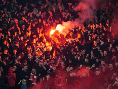 Dons supporters will be outnumbered against Celtic (Jane Barlow/PA)