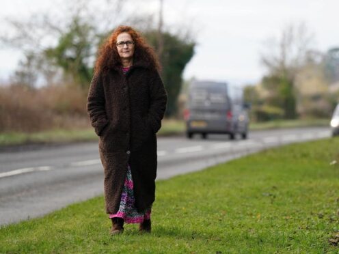 Nurse Elizabeth Donowho close to the site of her crash in Shucknall Hill, Herefordshire (Jacob King/PA)