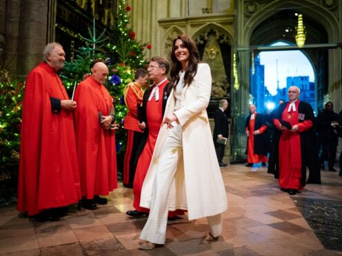 The Princess of Wales during the Royal Carols – Together At Christmas service at Westminster Abbey in London (Aaron Chown/PA)