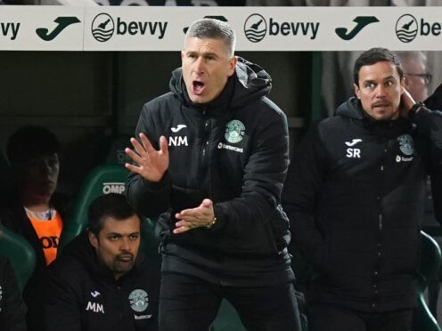 Nick Montgomery’s Hibs side are back in the top six (Jane Barlow/PA)