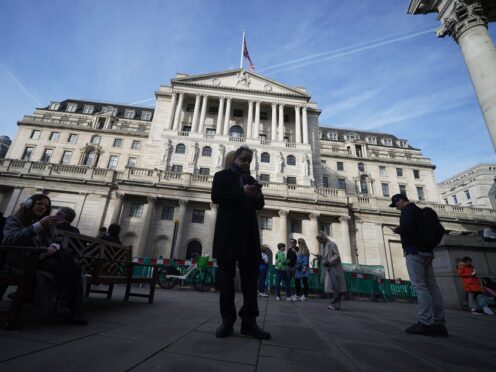 The Bank is expected to keep interest rates unchanged again on Thursday (Yui Mok/PA)