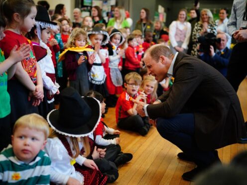 The Prince of Wales visited Ysgol Yr Holl Saint school in Wrexham (Ben Birchall/PA)