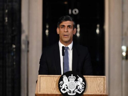 Prime Minister Rishi Sunak gives a press conference in Downing Street on Friday (Aaron Chown/PA)