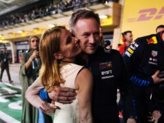 Christian Horner and wife Geri pictured after Red Bull’s Max Verstappen won the season-opening Bahrain Grand Prix (David Davies/PA).