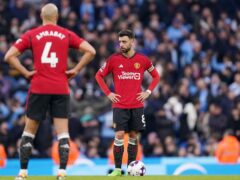 Bruno Fernandes could not inspire United to Manchester derby glory (Mike Egerton/PA)