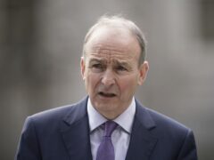 Ireland’s deputy premier Micheal Martin speaking outside Government Buildings in Dublin (Niall Carson/PA)