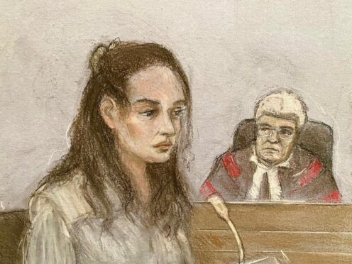 Court artist sketch of Constance Marten appearing at the Old Bailey (Elizabeth Cook/PA)