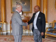 The King held an audience with Alexander Williams, the High Commissioner of Jamaica, at Buckingham Palace (Yui Mok/PA)