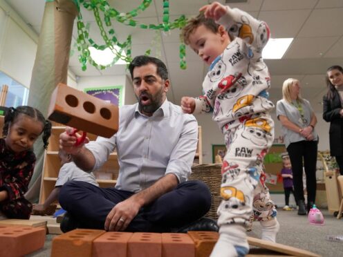 First Minister Humza Yousaf used International Women’s Day to pledge cash for childcare workers (Andrew Milligan/PA)