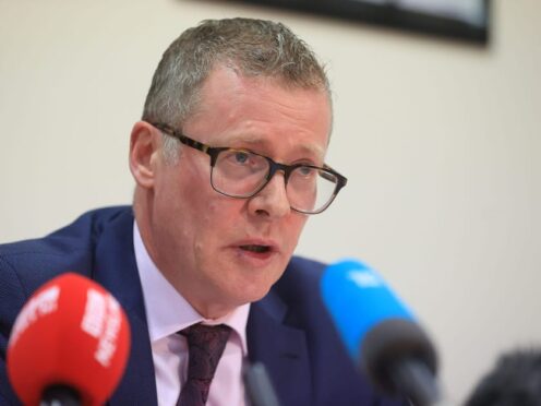 Solicitor Kevin Winters, at the offices of KRW Law in Belfast, speaking to the media on behalf of his clients following the publication of the Operation Kenova Interim Report into Stakeknife (Liam McBurney/PA)