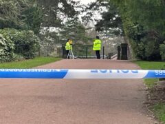 The scene in West Park, Wolverhampton, as police continue to investigate the murder of 17-year-old Harleigh Hepworth (Matthew Cooper/PA)