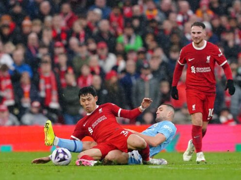 Liverpool’s Wataru Endo believes the point against Manchester City could turn out to be an important one (Peter Byrne/PA)