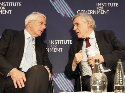 Former prime ministers Sir John Major and Gordon Brown at the launch of the final report of the Institute for Government’s year-long Commission on the Centre of Government (Stefan Rousseau/PA)