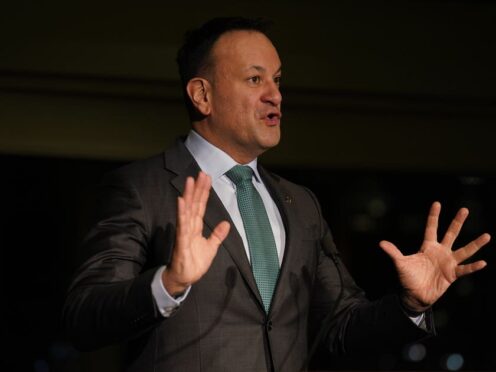Taoiseach Leo Varadkar speaking during a visit to the Ireland Funds Young Leaders St Patrick’s Day event at the Boston Harbour Hotel in Boston (Niall Carson/PA)