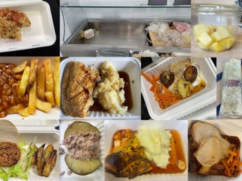 Composite photo of meals served to pupils, as a head teacher has apologised for the ‘completely unacceptable’ food provided at his school (Redbridge Community School/PA)