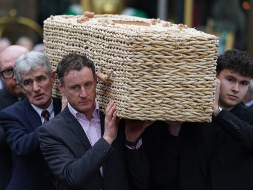 The coffin of Charlie Bird (Brian Lawless/PA)