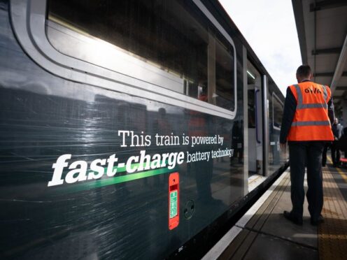 A rapid-charging battery train trial that could help end diesel operations on branch lines has been launched (James Manning/PA)