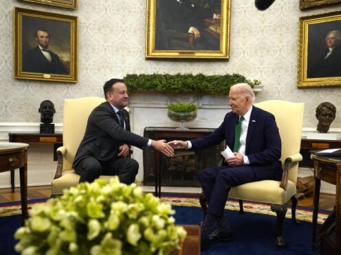 Taoiseach Leo Varadkar met US President Joe Biden in the Oval Office (PA)