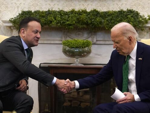 Taoiseach Leo Varadkar held a bilateral meeting with President Joe Biden in the Oval Office at the White House (Niall Carson/PA)